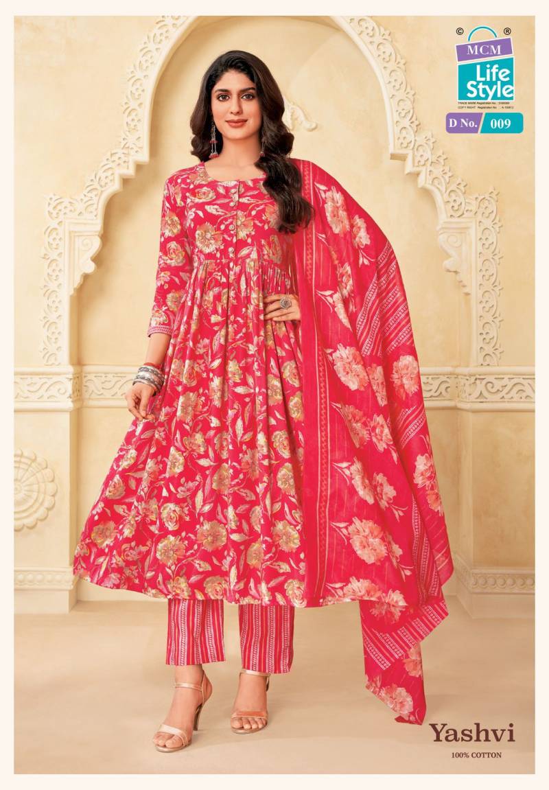 Mcm Yashvi Vol 1 Readymade Cotton Printed Anarkali Kurti Set Collection