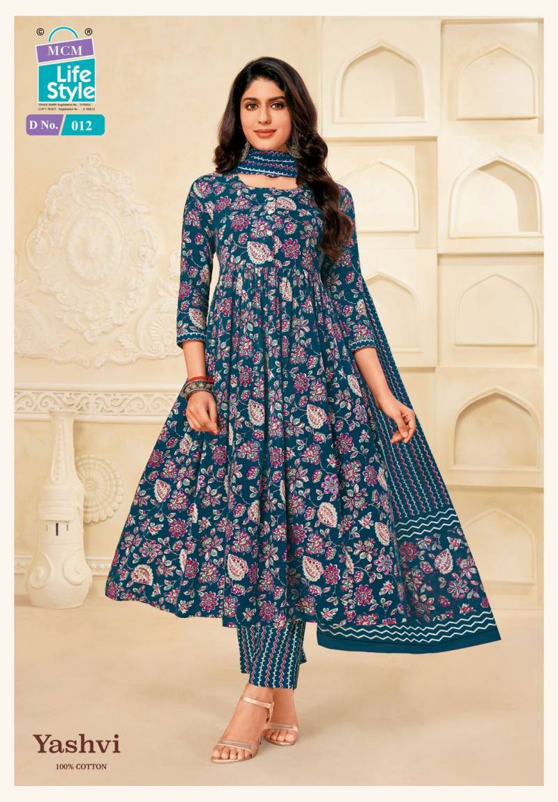 Mcm Yashvi Vol 1 Readymade Cotton Printed Anarkali Kurti Set Collection