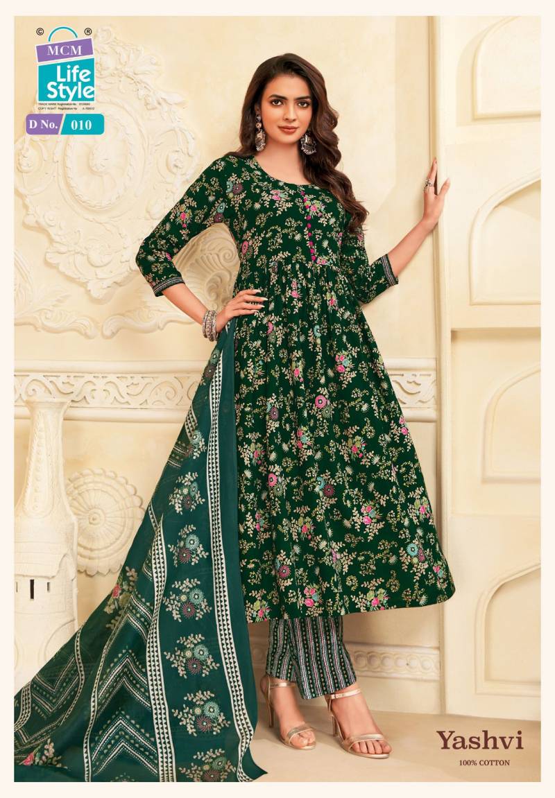 Mcm Yashvi Vol 1 Readymade Cotton Printed Anarkali Kurti Set Collection
