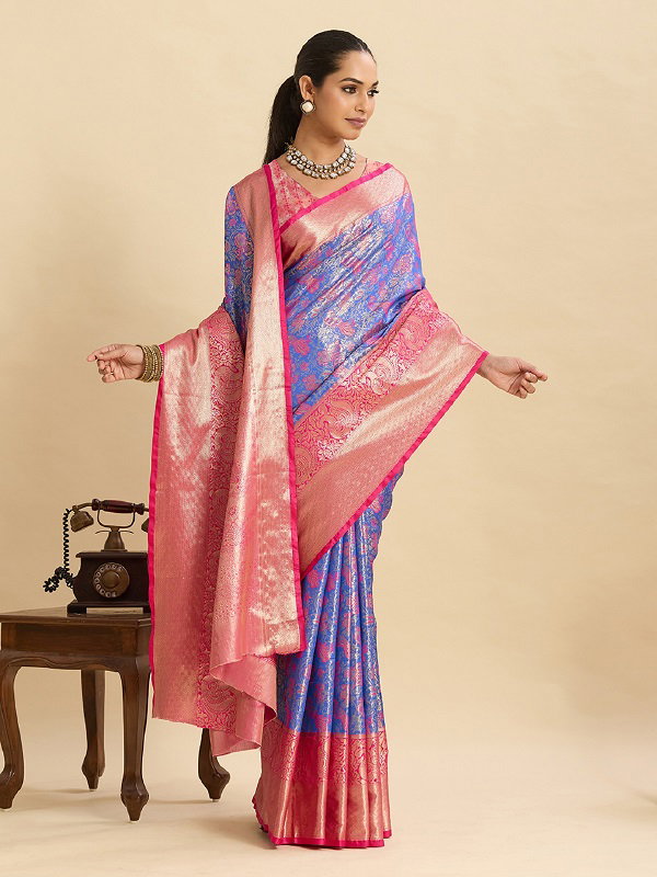 Maahi 203 Wedding Wear Heavy Jari Weaving Worked Kanjivaram Silk Saree with Un Stitched Blouse