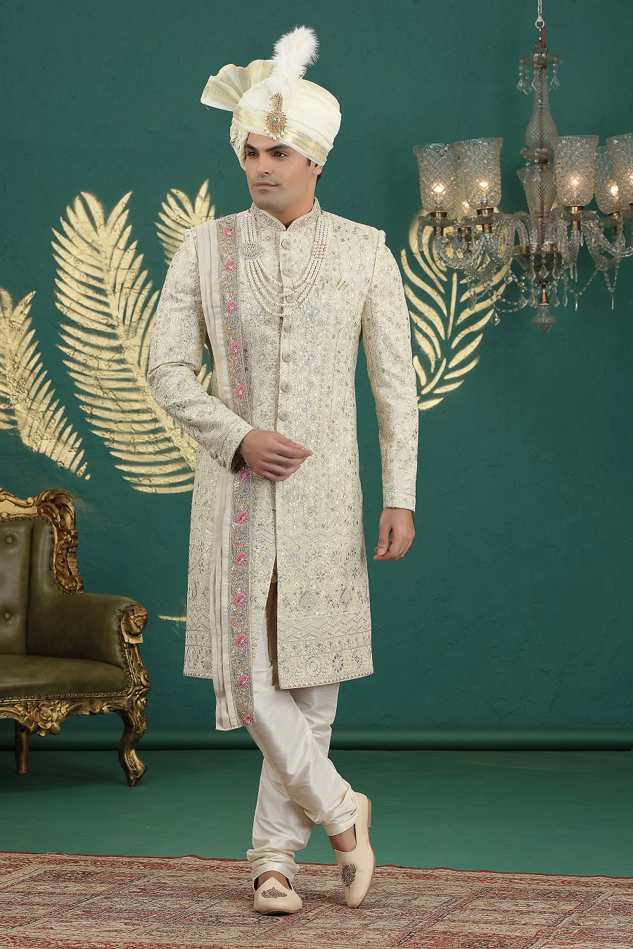 Sumi 4001 To 4005 Series Art Silk Wedding Wear Mens Sherwani