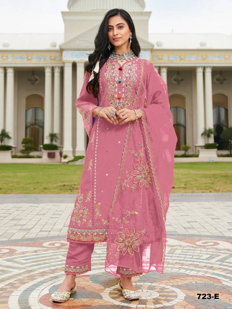 Super Hit 723 Cotton Viscose Thread Worked Designer Salwar Suits Collection