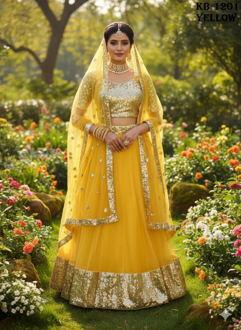 1201 Beautiful Pure Butterfly Net Embroidered Lehenga Choli Collection