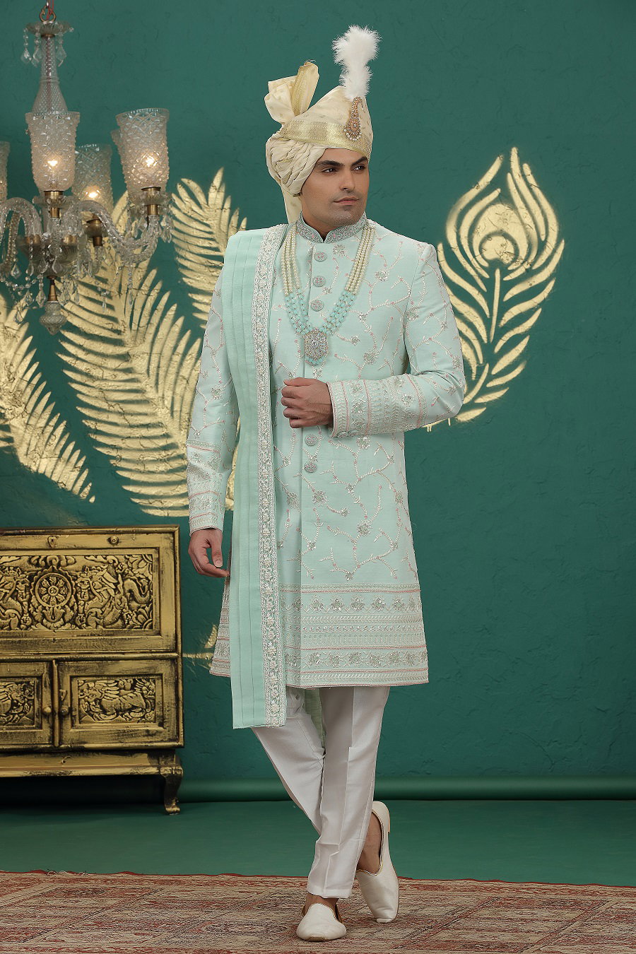 Sumi 4006 To 4010 Series Art Silk Wedding Wear Mens Sherwani