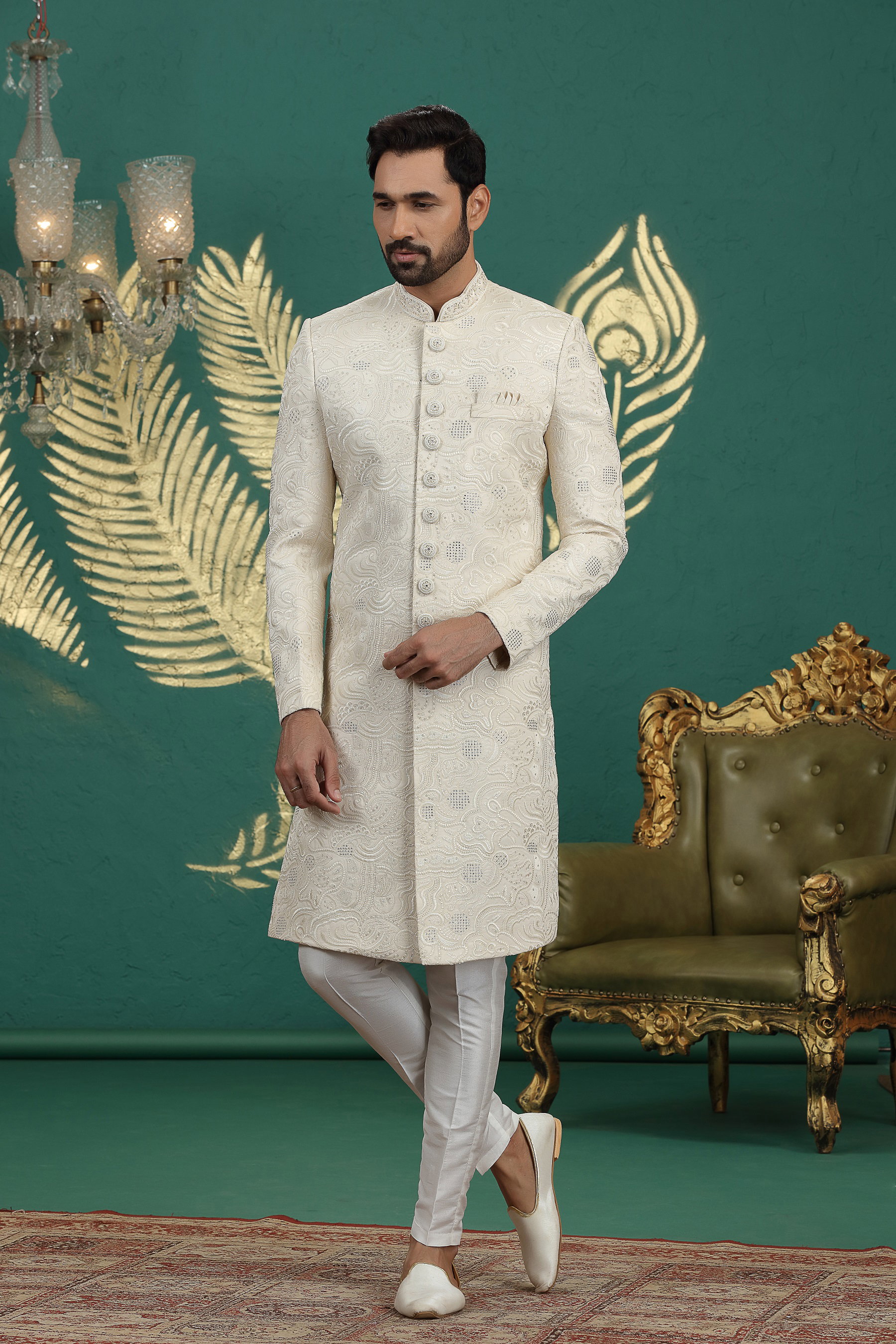 Sumi 4006 To 4010 Series Art Silk Wedding Wear Mens Sherwani