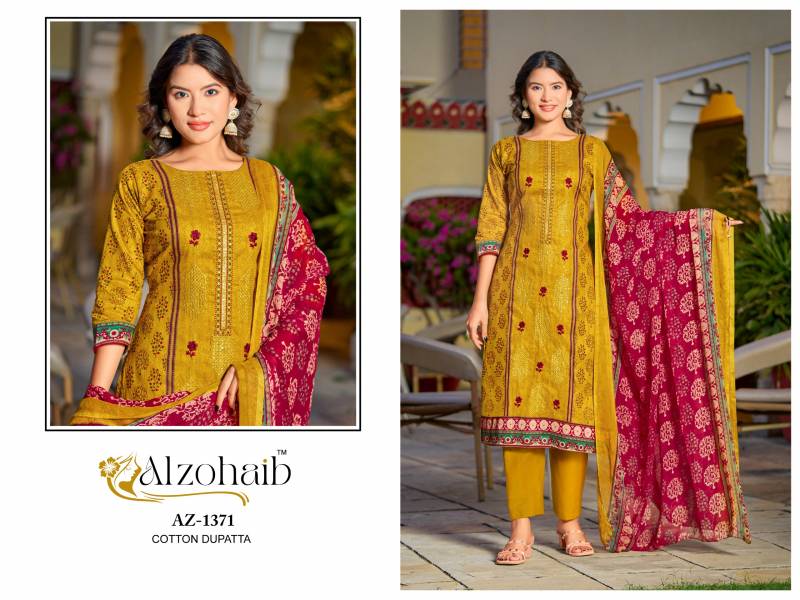 Alzohaib Asmaa Cotton Dupatta Cotton Pakistani Salwar Kameez Suits