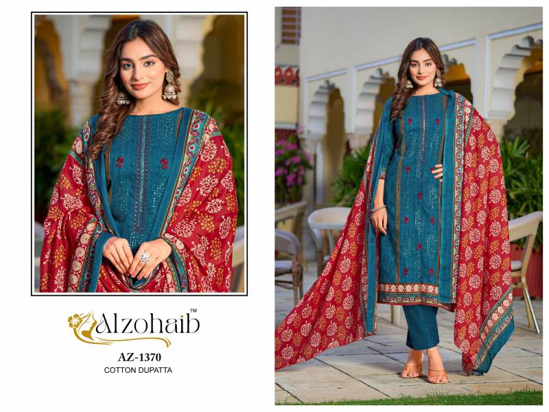 Alzohaib Asmaa Cotton Dupatta Cotton Pakistani Salwar Kameez Suits