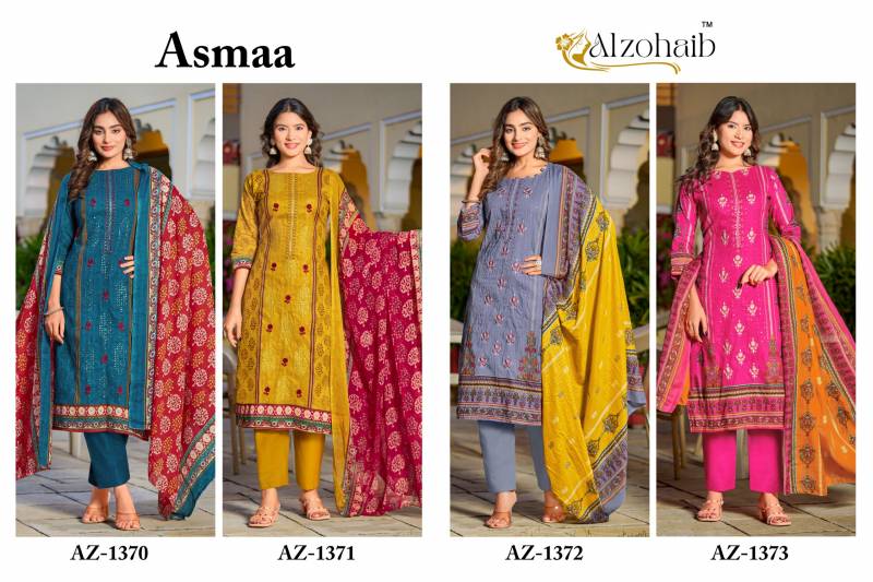 Alzohaib Asmaa Cotton Dupatta Cotton Pakistani Salwar Kameez Suits