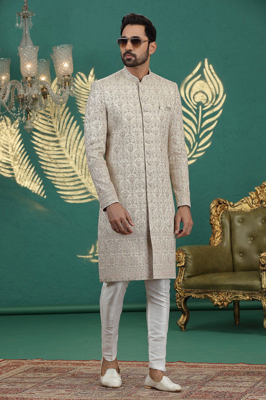 Sumi 4011 To 4014 Series Art Silk Embroidery Wedding Wear Sherwani