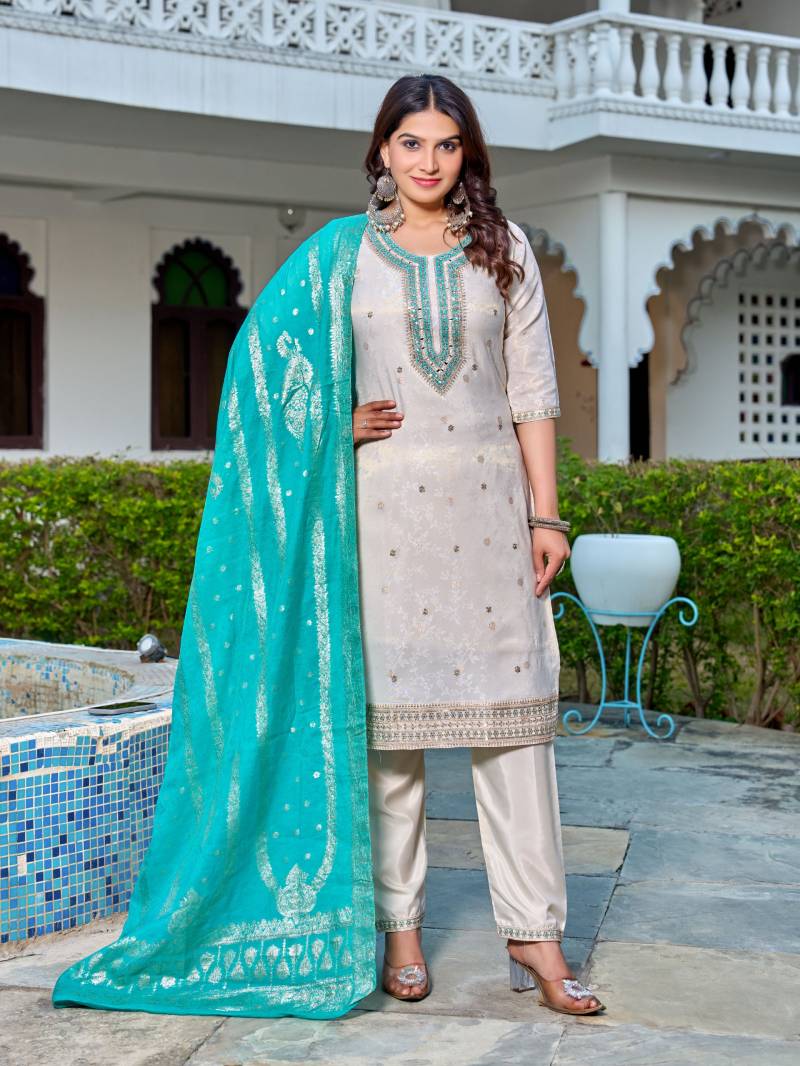 Naisha K 451 Georgette Festival Wear Kurti Pant And Dupatta