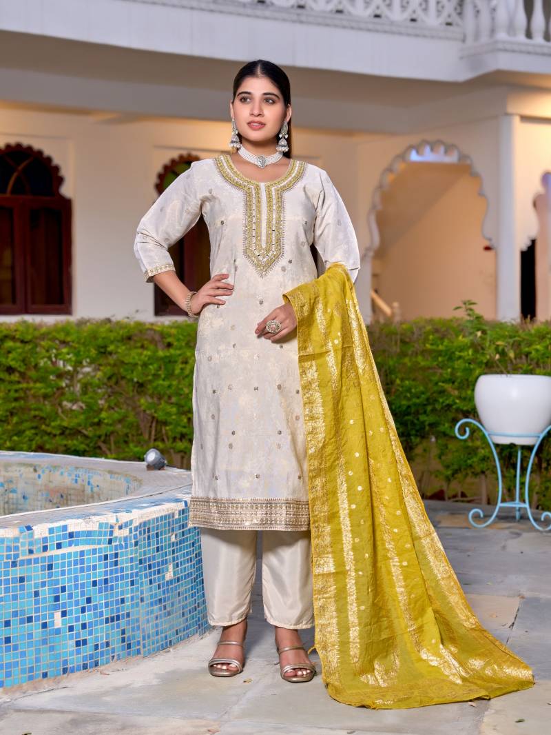 Naisha K 451 Georgette Festival Wear Kurti Pant And Dupatta