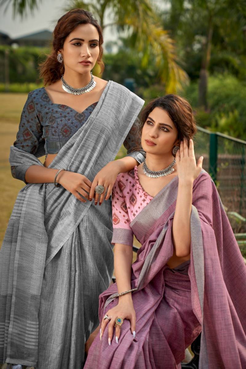 Rajpath Abhirupi Linen Silk With Khadi Designer Fancy Saree Collection