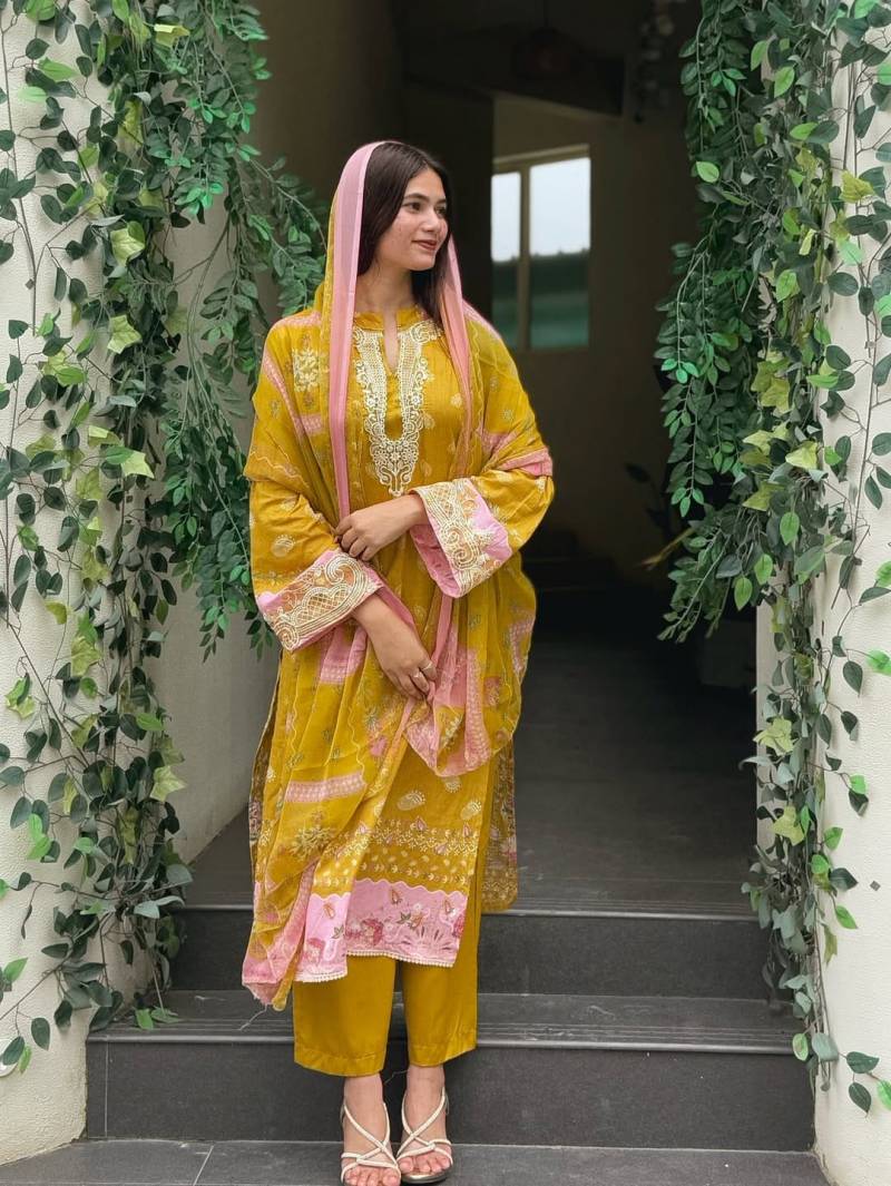 Yd 43 Soft Cotton Printed Embroidered Designer Salwar Suit