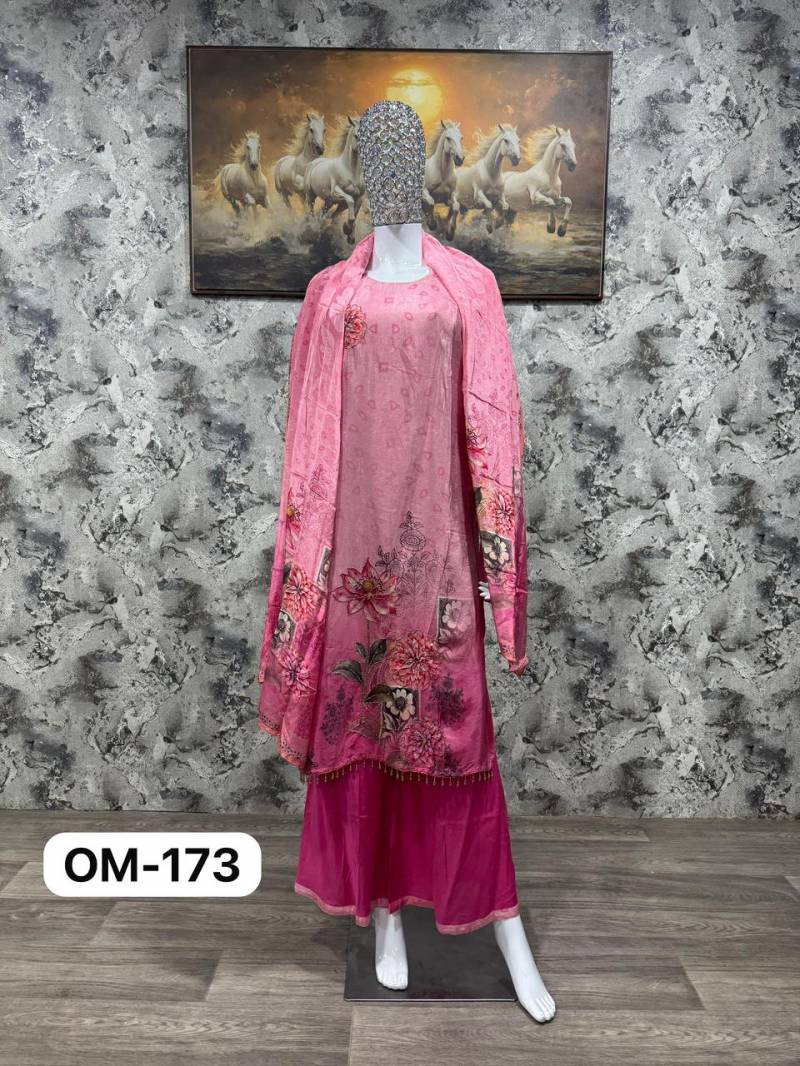 Om 168 To 173 Crepe Printed Beautiful Kurti With Bottom Collection