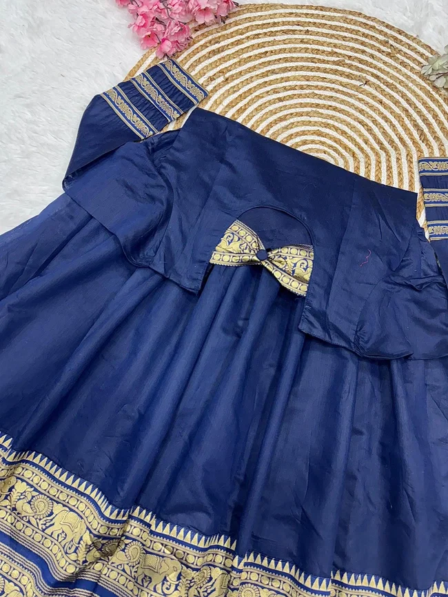 Lekha Aais JC313 BlueBerry Silk Cotton Maxi Gown