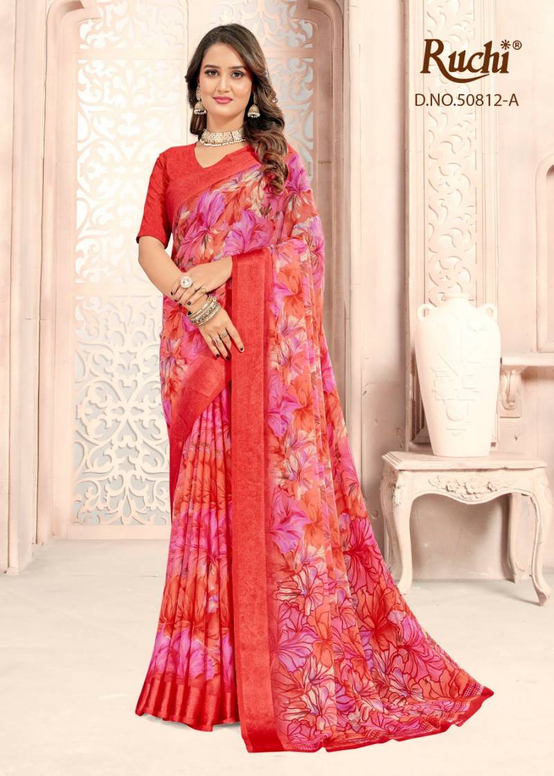Ruchi Ragaa Georgette 30 Printed Casual Wear Saree Collection