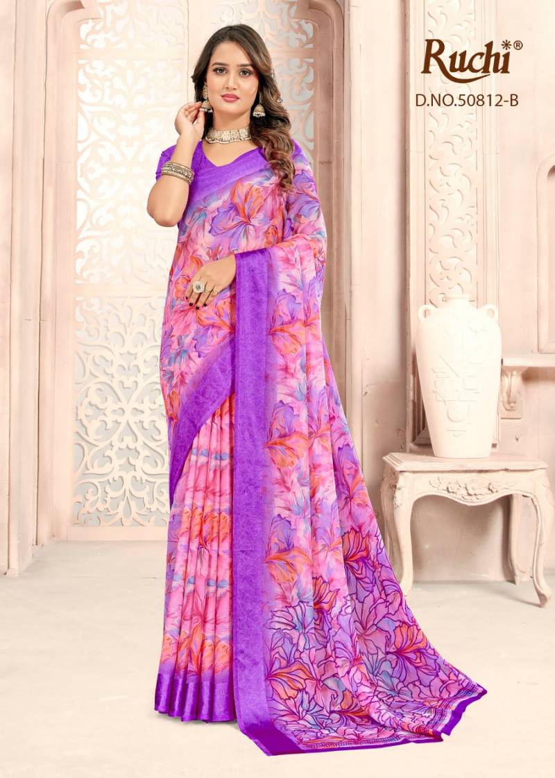 Ruchi Ragaa Georgette 30 Printed Casual Wear Saree Collection