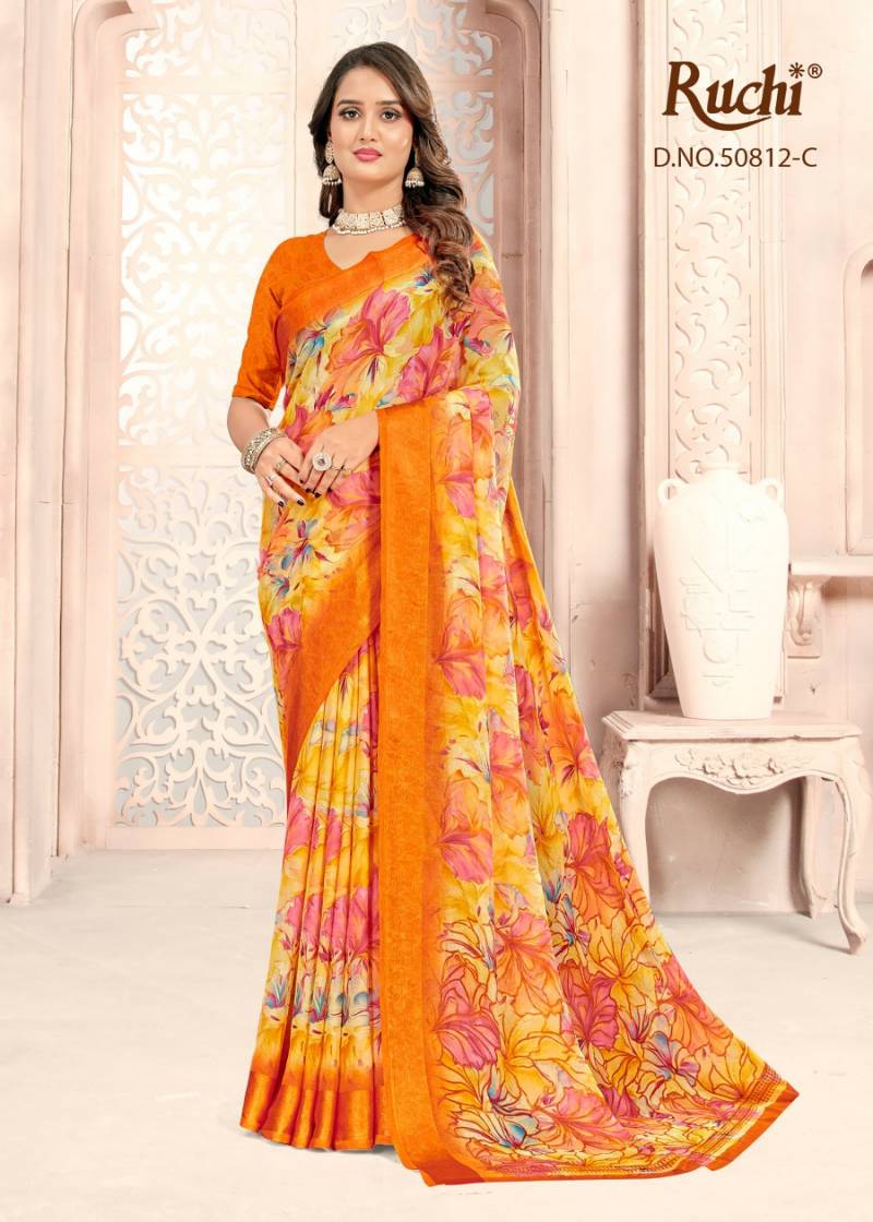 Ruchi Ragaa Georgette 30 Printed Casual Wear Saree Collection