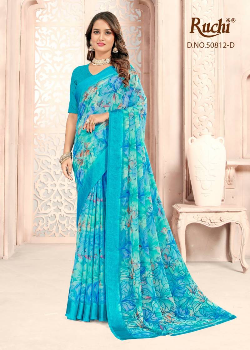 Ruchi Ragaa Georgette 30 Printed Casual Wear Saree Collection
