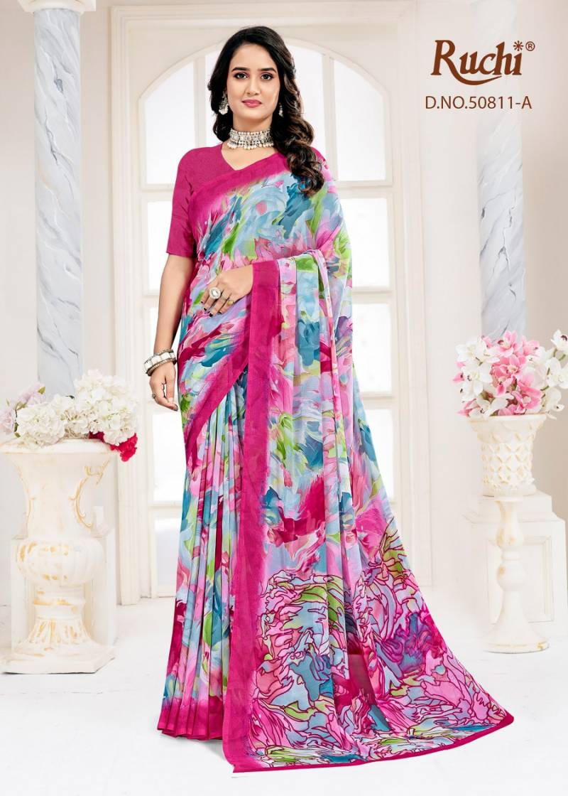 Ruchi Ragaa Georgette 28 Printed Casual Wear Saree Collection