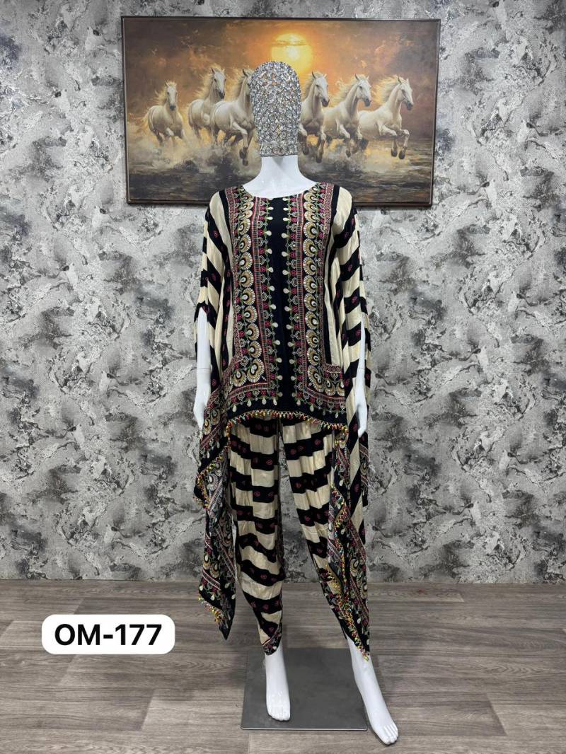 Om 177 Pure Natural Crepe Printed Fancy Co Ord Set