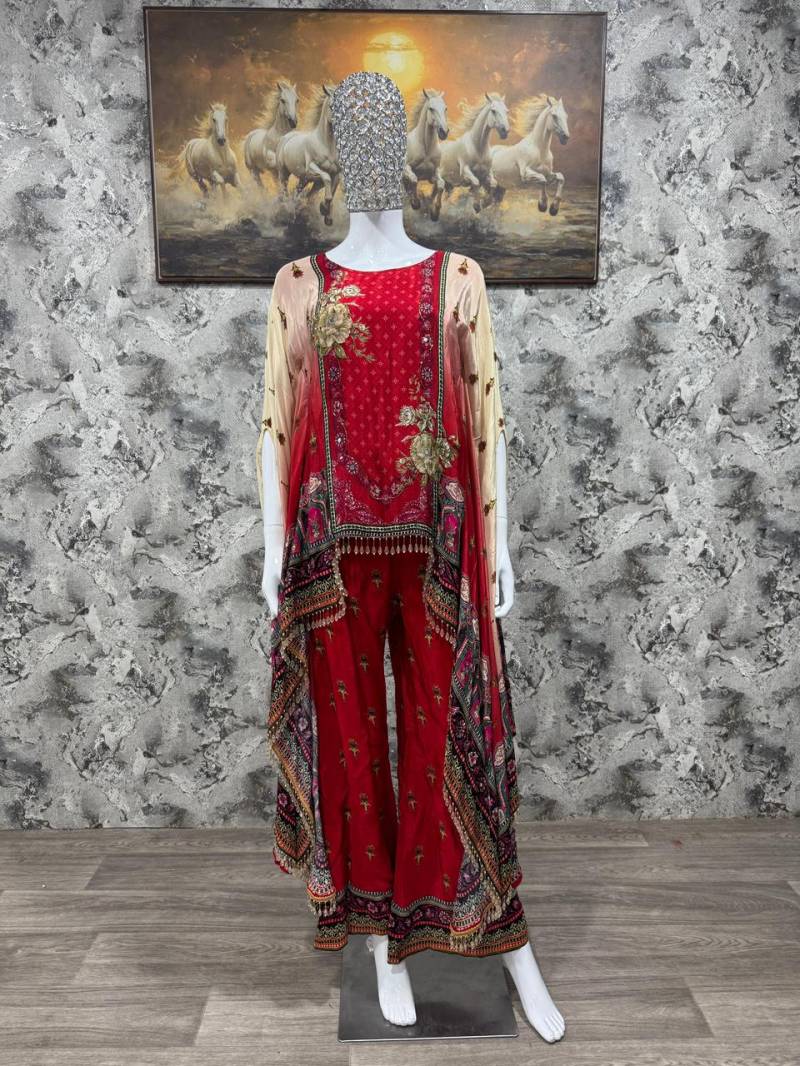 Om 176 Pure Crepe Printed Fancy Kurti With Bottom Collection