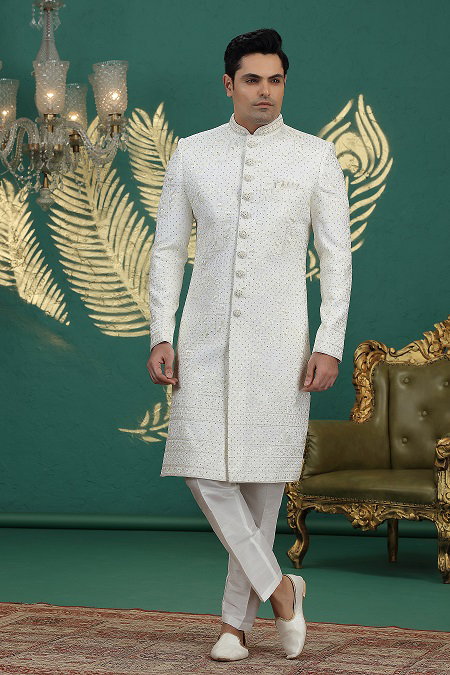 Sumi 4027 To 4032 Series Art Silk Wedding Wear Mens Wear Sherwani
