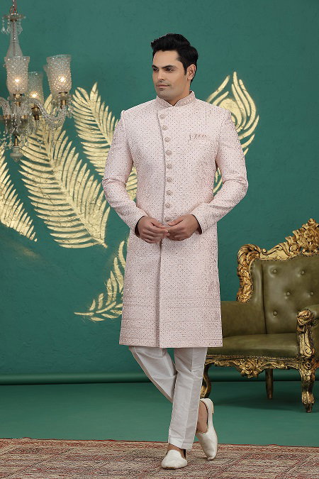Sumi 4027 To 4032 Series Art Silk Wedding Wear Mens Wear Sherwani