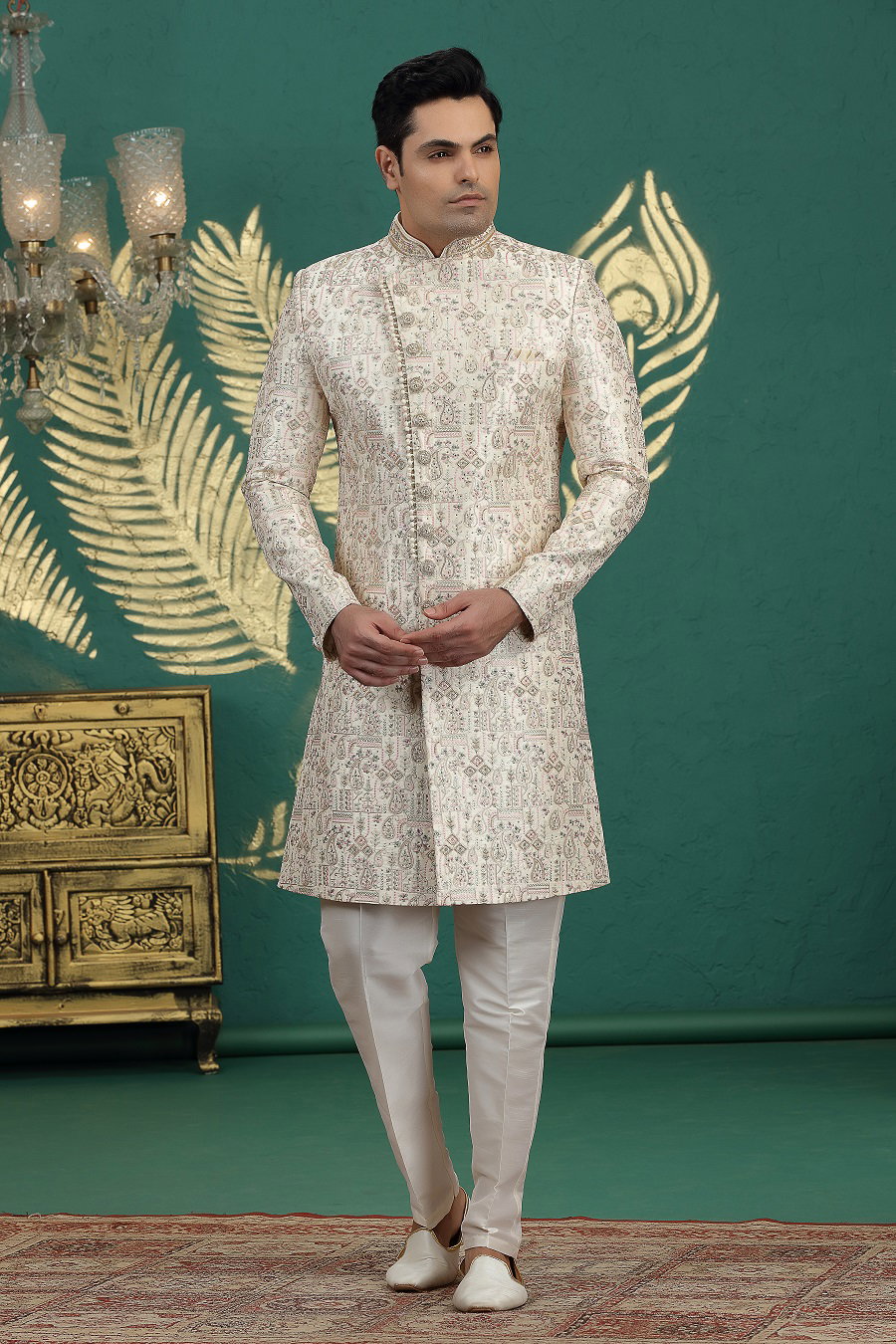 Sumi 4027 To 4032 Series Art Silk Wedding Wear Mens Wear Sherwani