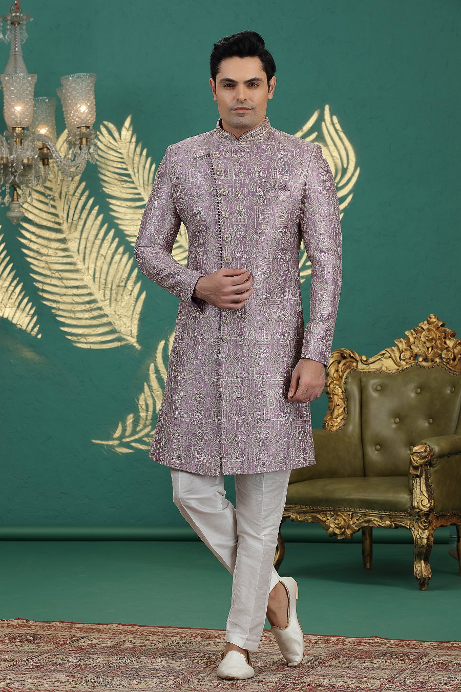 Sumi 4027 To 4032 Series Art Silk Wedding Wear Mens Wear Sherwani