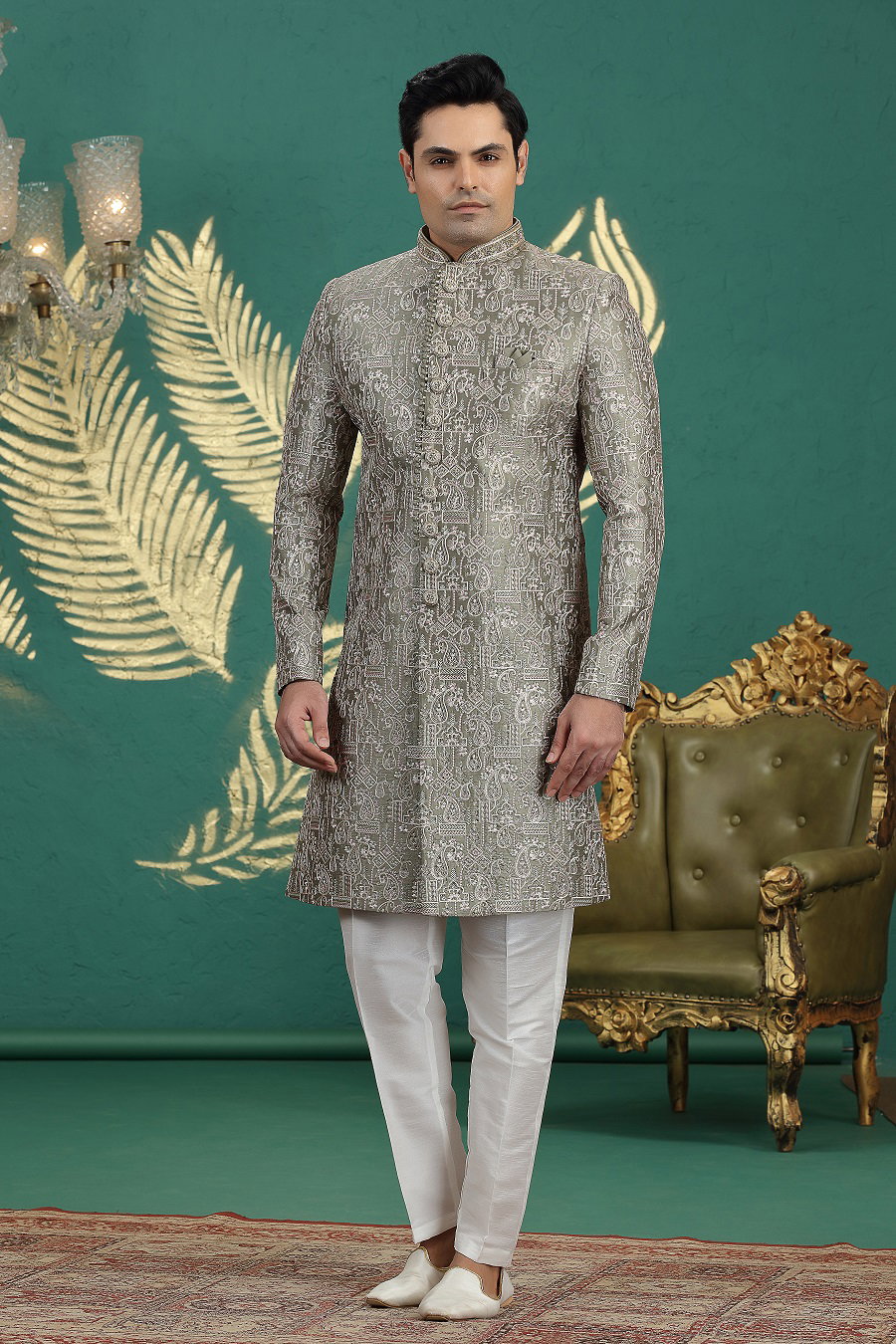 Sumi 4027 To 4032 Series Art Silk Wedding Wear Mens Wear Sherwani