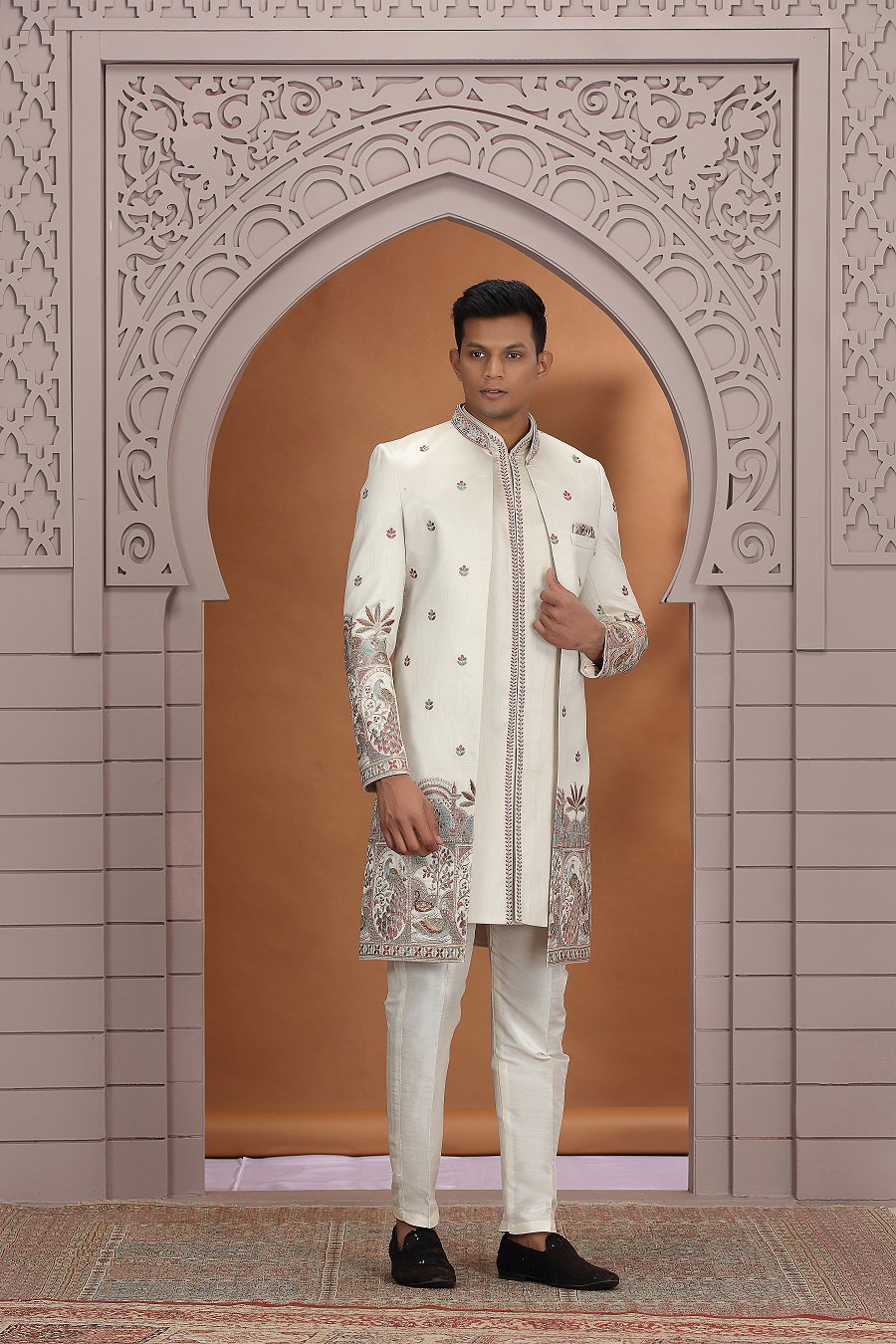 Sumi 4041 To 4047 Series Art Silk Embroidery Indo Western Style Mens Wear