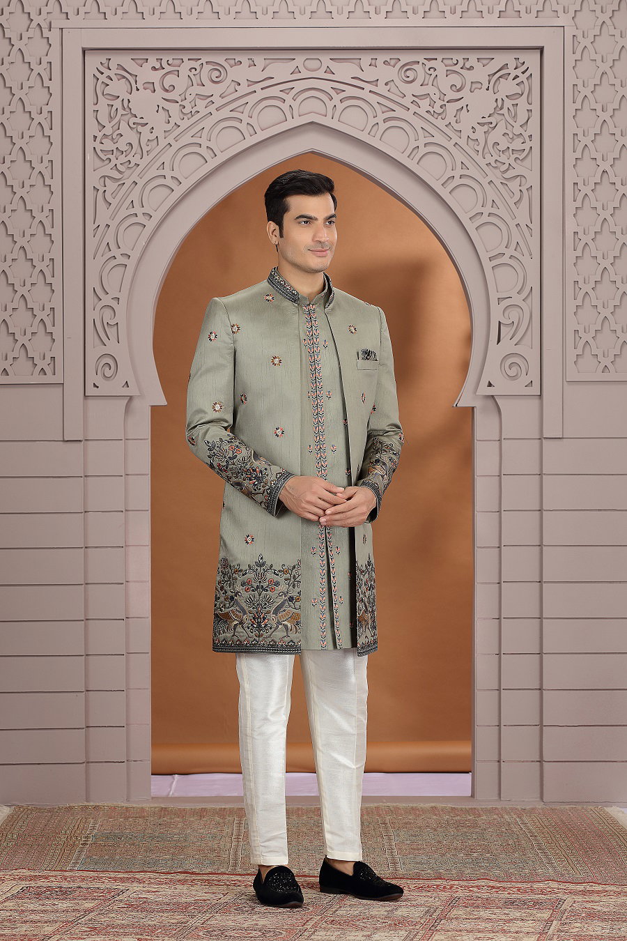 Sumi 4048 To 4053 Series Art Silk 3 Pcs Indo Western Mens Wear