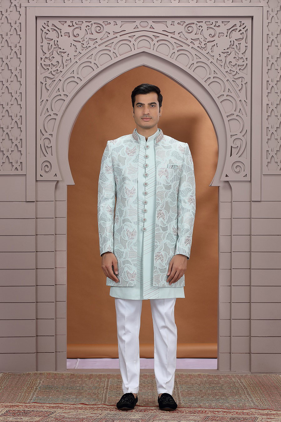 Sumi 4048 To 4053 Series Art Silk 3 Pcs Indo Western Mens Wear