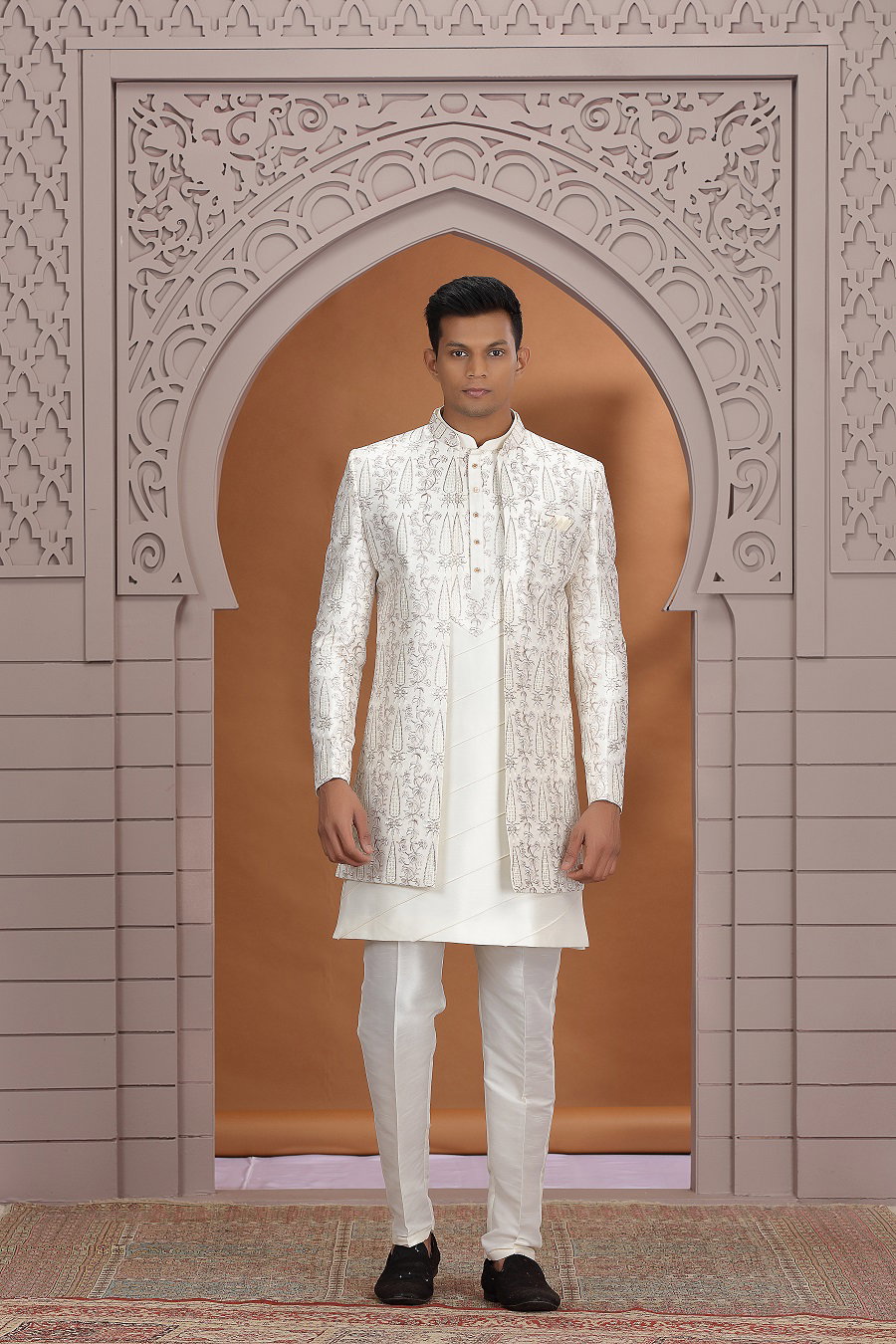 Sumi 4048 To 4053 Series Art Silk 3 Pcs Indo Western Mens Wear