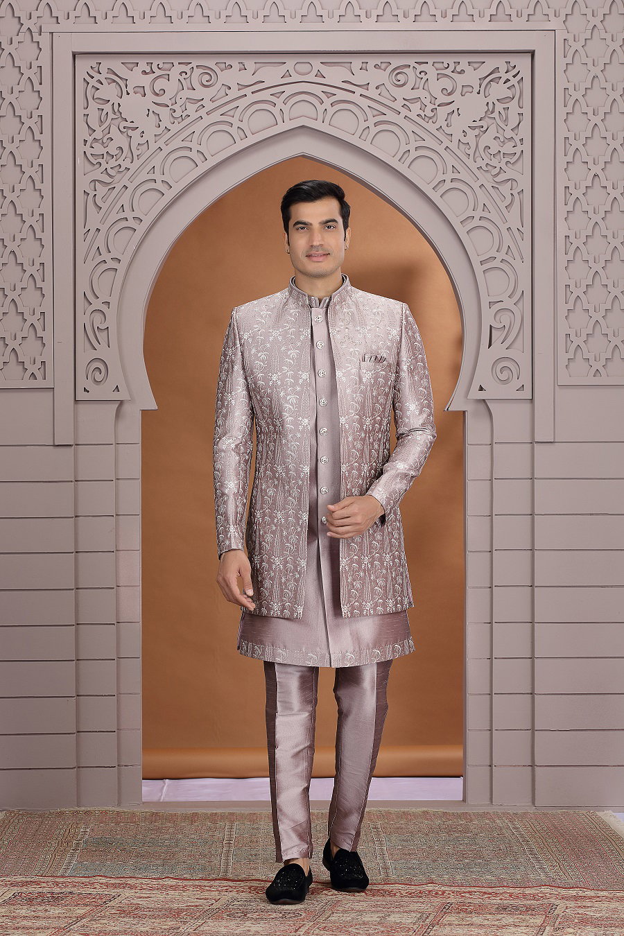 Sumi 4048 To 4053 Series Art Silk 3 Pcs Indo Western Mens Wear
