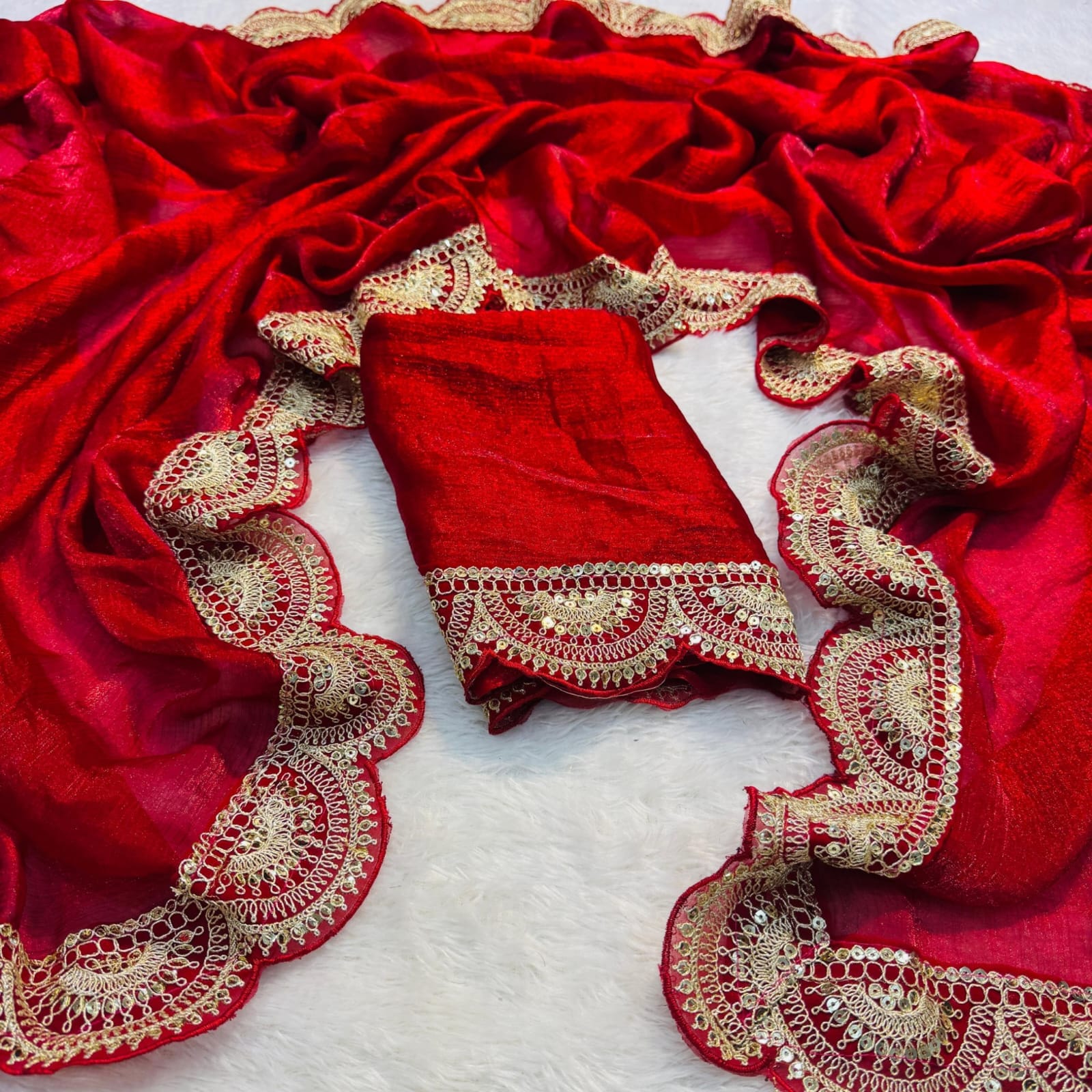 Lekha Rivera RT1143 NC Chiffon Silk Embroidery Sequins Work Saree