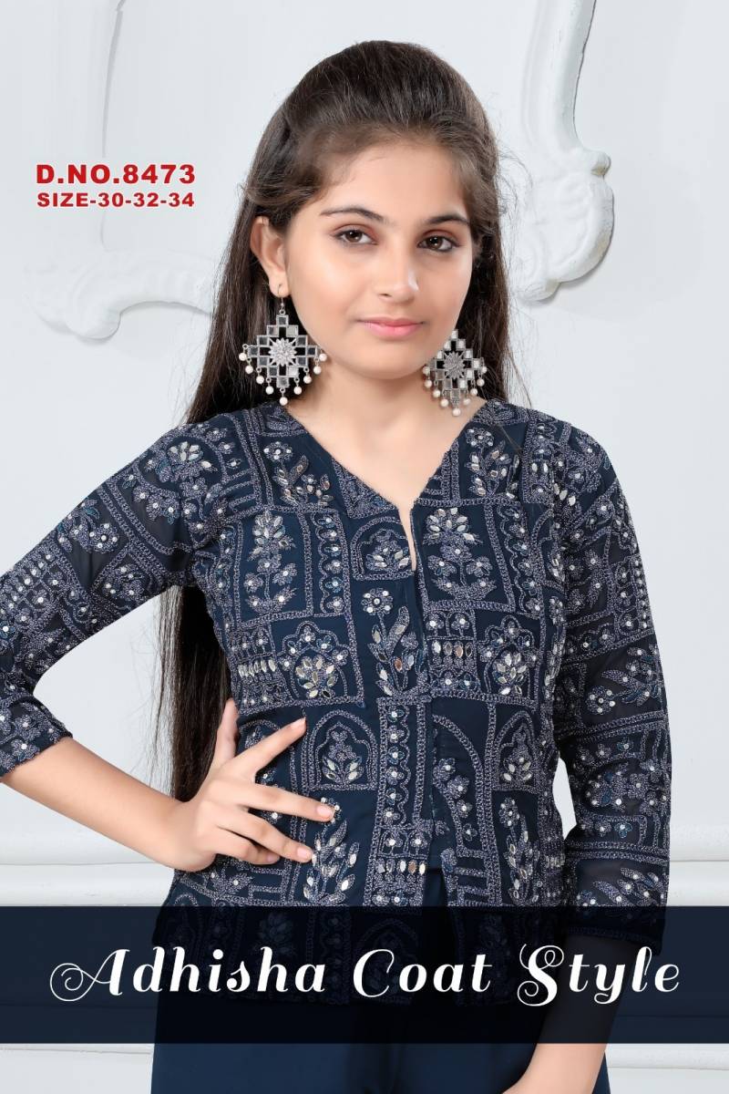 Adhisha Coat Style 8473 Kids Wear Sharara Collection