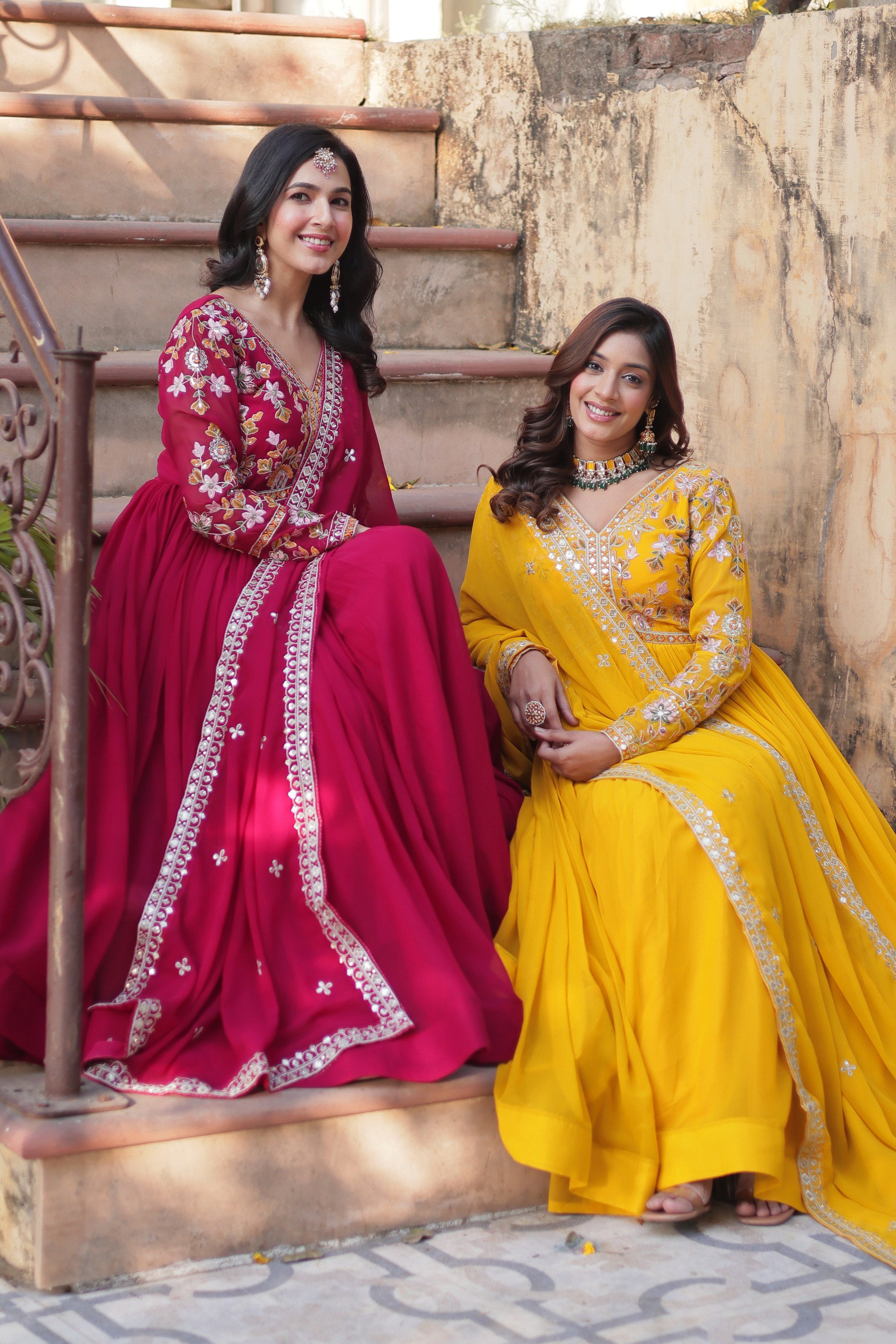 Lekha KA 1147 Faux Blooming Embroidery Zari Sequins Gown