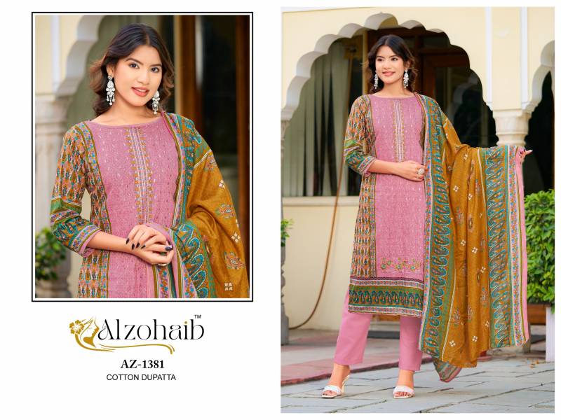 Alzohaib Haseena Cotton Dupatta Cotton Printed Pakistani Salwar Suits