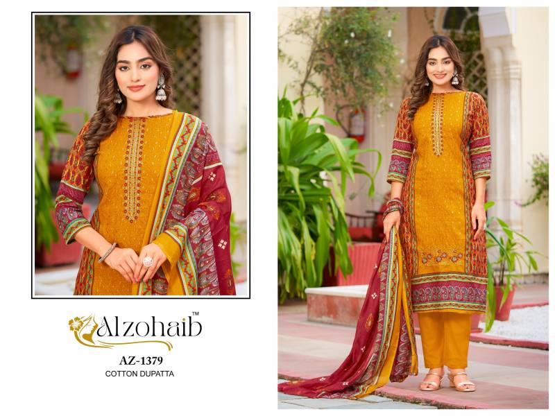 Alzohaib Haseena Cotton Dupatta Cotton Printed Pakistani Salwar Suits