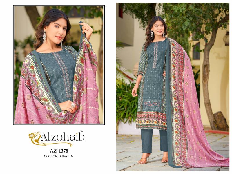 Alzohaib Haseena Cotton Dupatta Cotton Printed Pakistani Salwar Suits