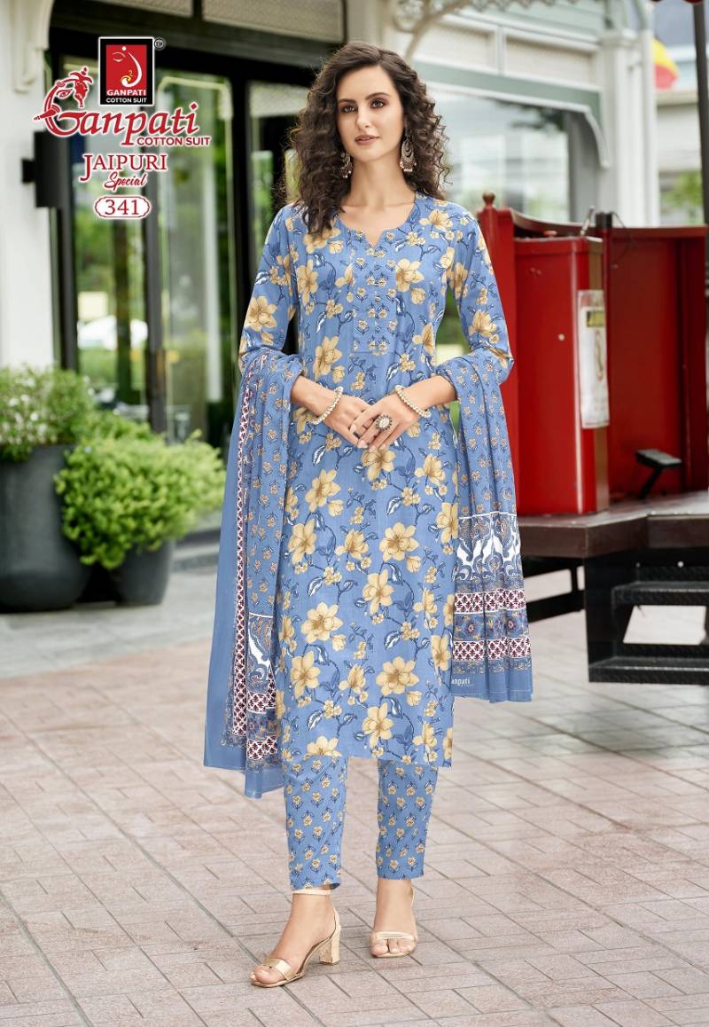 Ganpati Jaipuri Pant Vol 17 Cotton Printed Fancy Dress Material