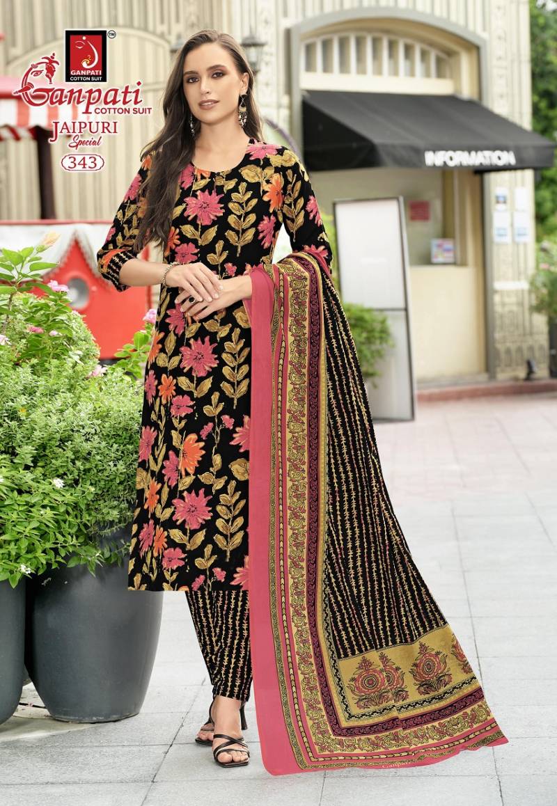 Ganpati Jaipuri Pant Vol 17 Cotton Printed Fancy Dress Material