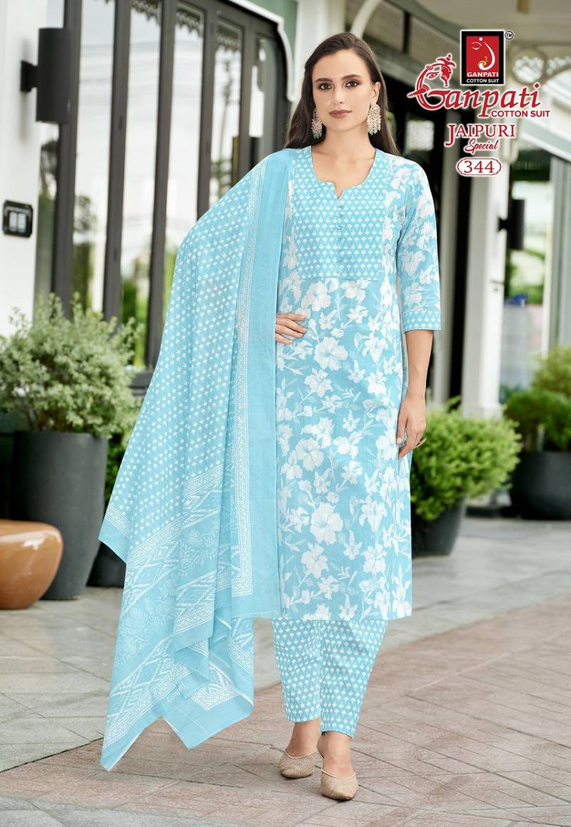 Ganpati Jaipuri Pant Vol 17 Cotton Printed Fancy Dress Material