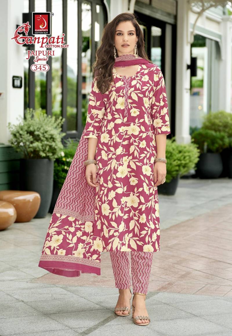 Ganpati Jaipuri Pant Vol 17 Cotton Printed Fancy Dress Material