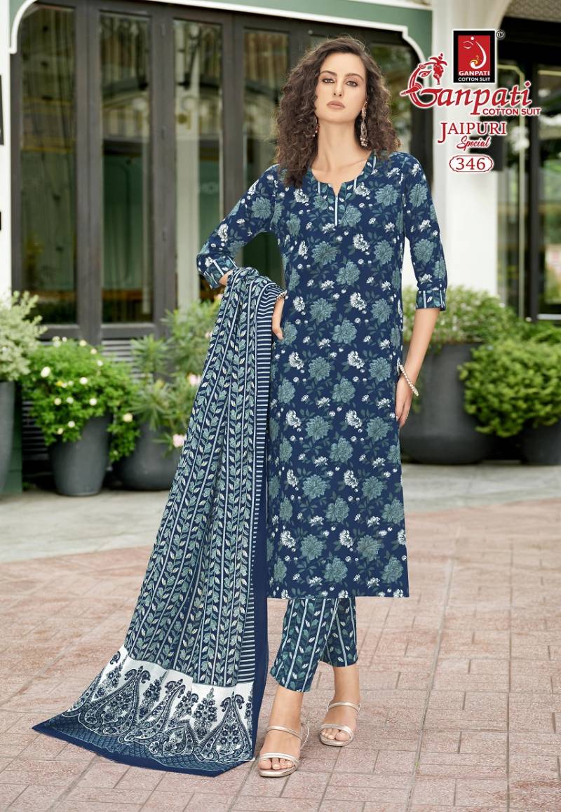 Ganpati Jaipuri Pant Vol 17 Cotton Printed Fancy Dress Material
