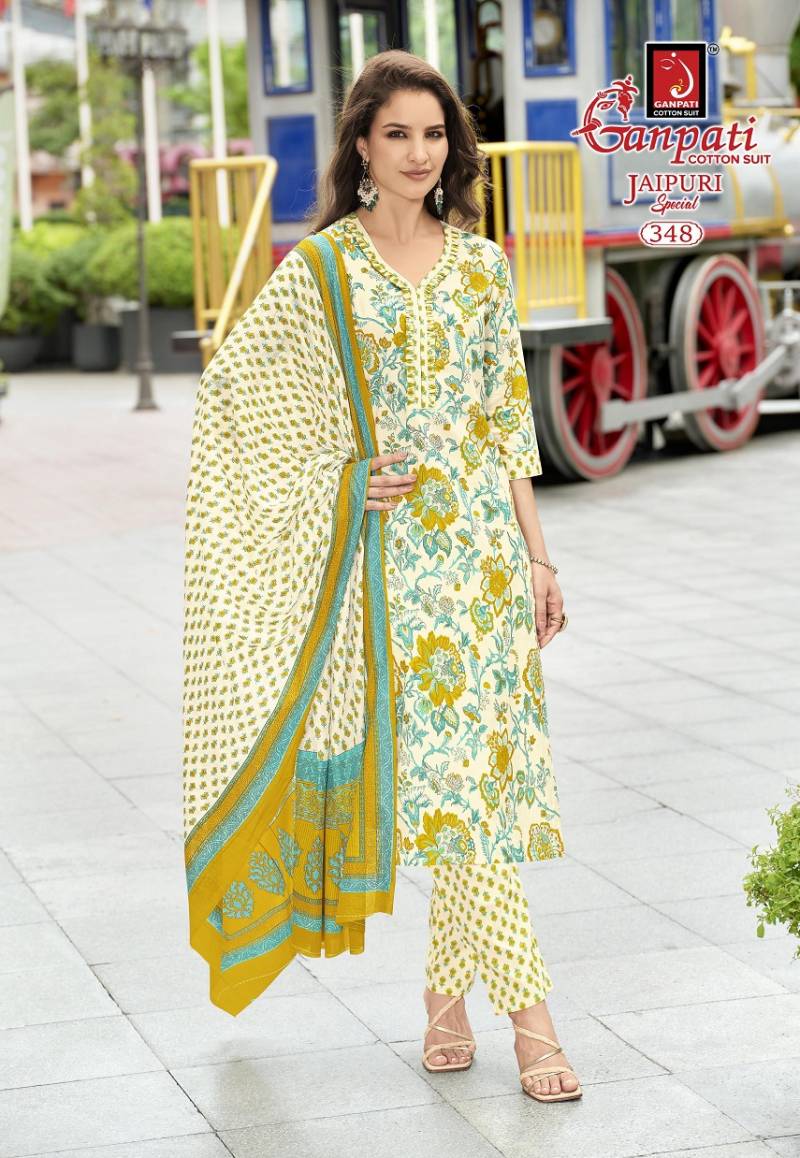 Ganpati Jaipuri Pant Vol 17 Cotton Printed Fancy Dress Material
