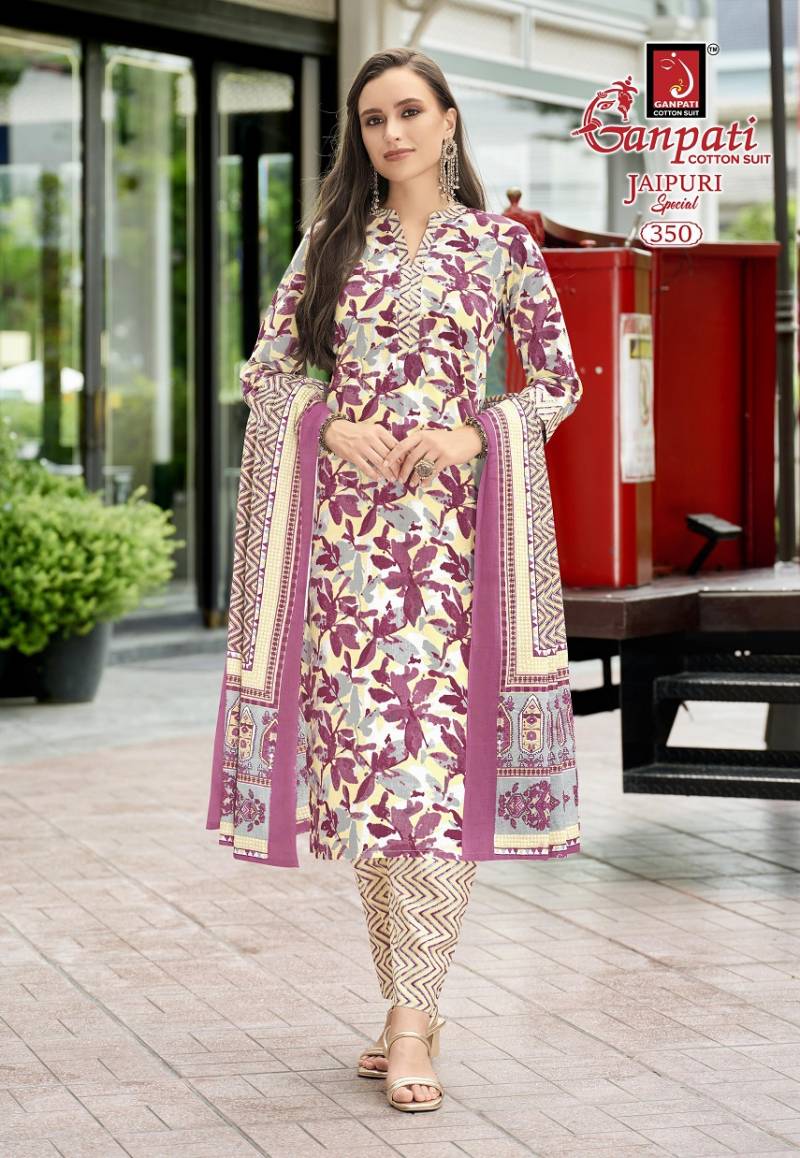 Ganpati Jaipuri Pant Vol 17 Cotton Printed Fancy Dress Material