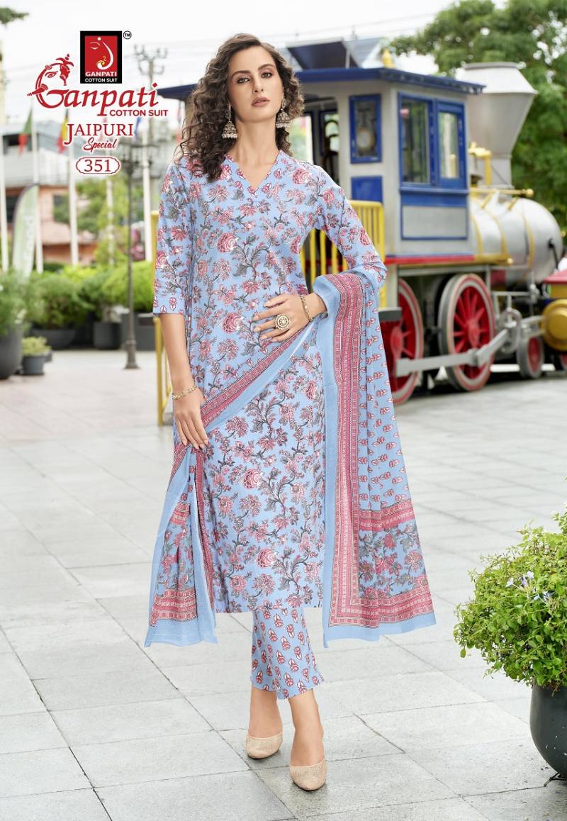Ganpati Jaipuri Pant Vol 17 Cotton Printed Fancy Dress Material
